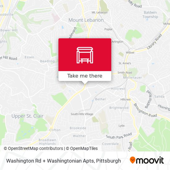Washington Rd + Washingtonian Apts map