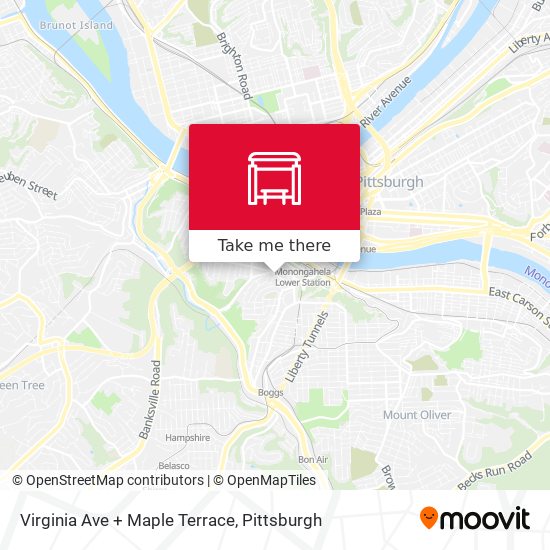 Virginia Ave + Maple Terrace map