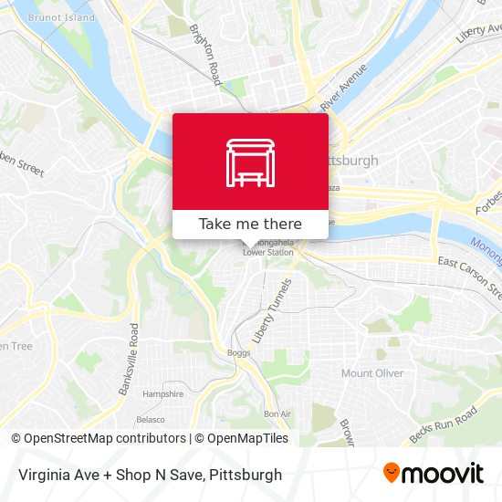 Virginia Ave + Shop N Save map