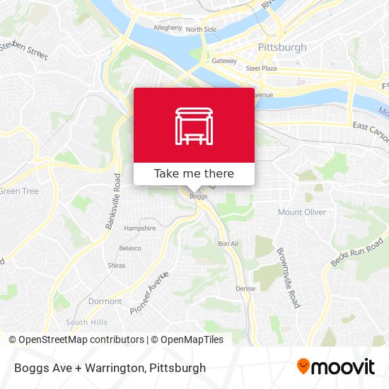 Boggs Ave + Warrington map