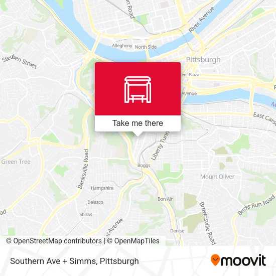 Southern Ave + Simms map