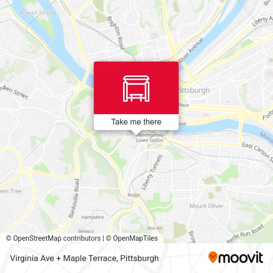 Virginia Ave + Maple Terrace map
