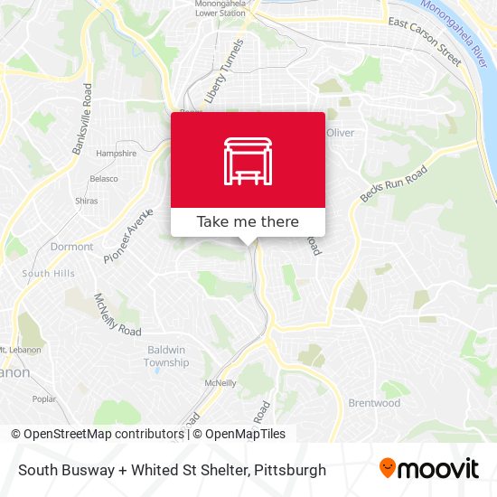 South Busway + Whited St Shelter map