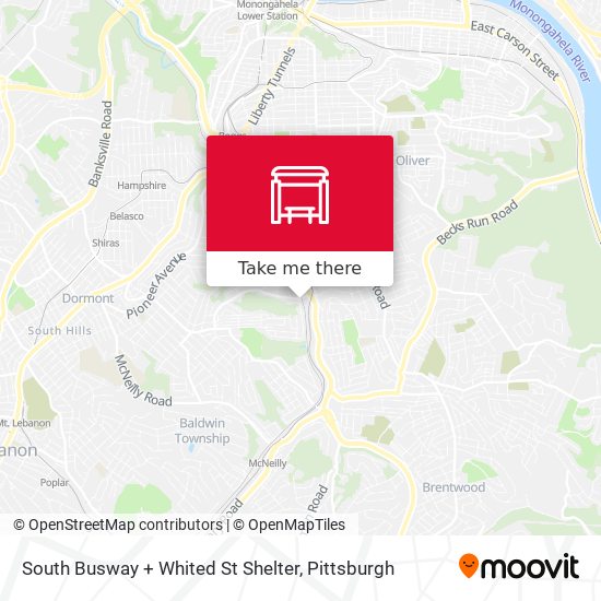 South Busway + Whited St Shelter map