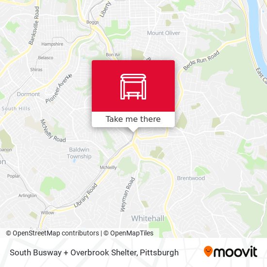South Busway + Overbrook Shelter map