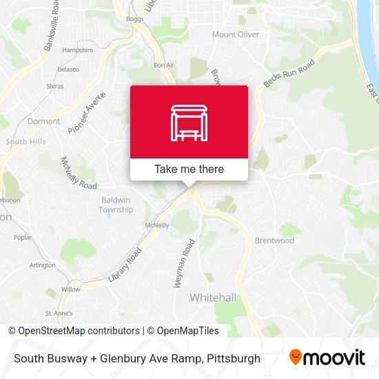 South Busway + Glenbury Ave Ramp map