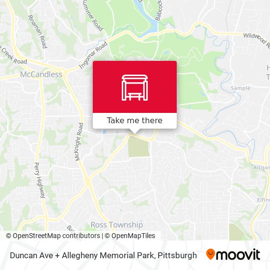 Duncan Ave + Allegheny Memorial Park map