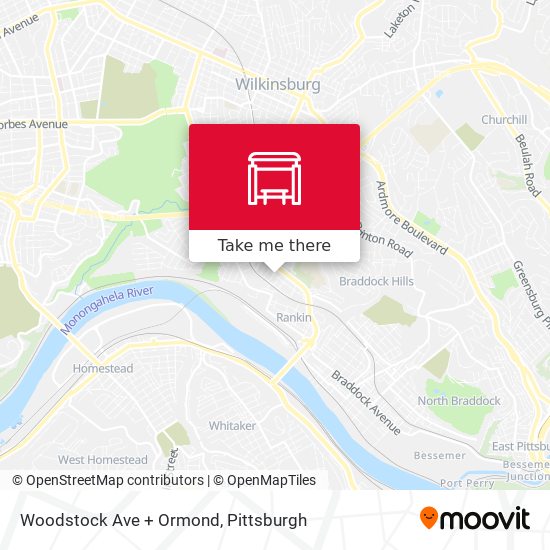 Woodstock Ave + Ormond map