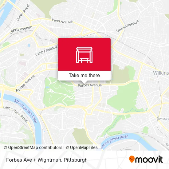 Mapa de Forbes Ave + Wightman