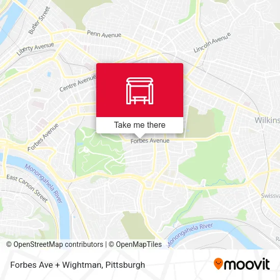 Mapa de Forbes Ave + Wightman