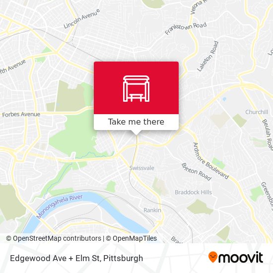 Edgewood Ave + Elm St map