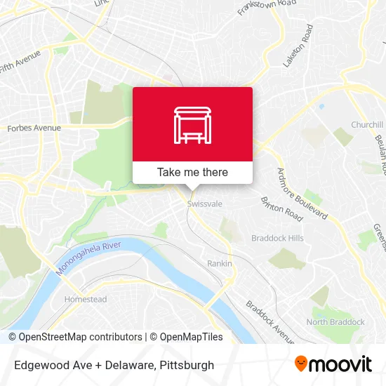 Edgewood Ave + Delaware map