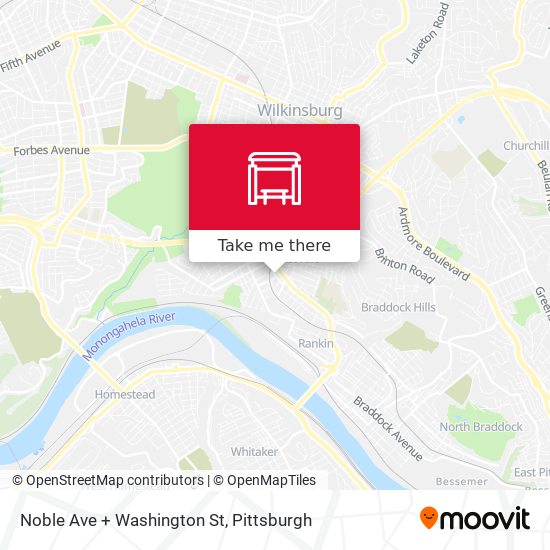 Noble Ave + Washington St map