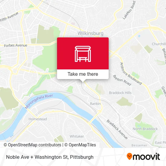 Mapa de Noble Ave + Washington St