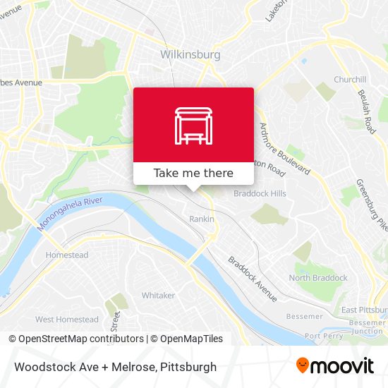 Woodstock Ave + Melrose map