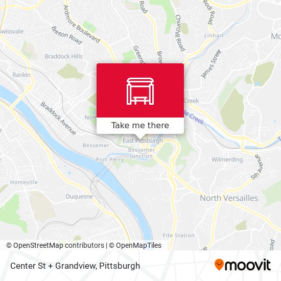 Center St + Grandview map