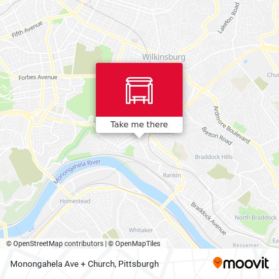 Monongahela Ave + Church map