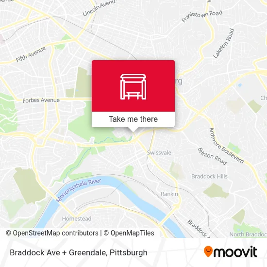 Braddock Ave + Greendale map