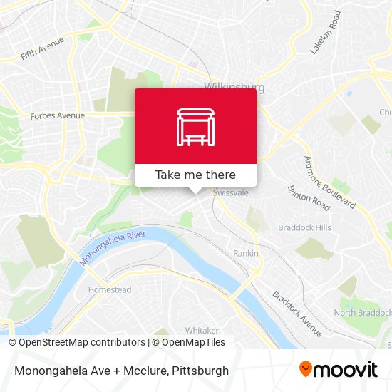 Monongahela Ave + Mcclure map