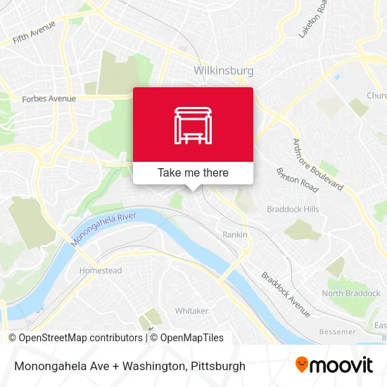 Mapa de Monongahela Ave + Washington