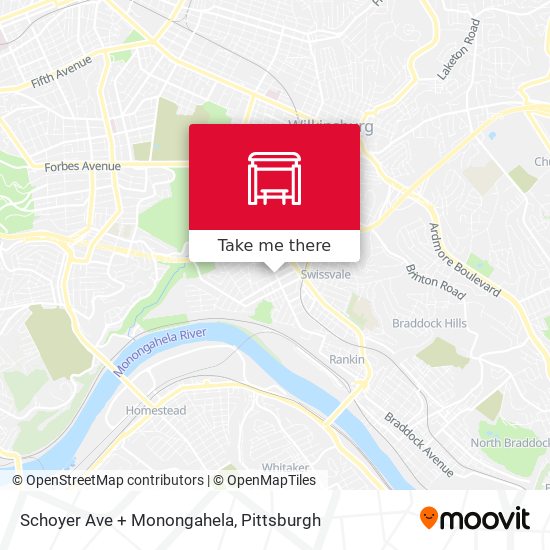 Schoyer Ave + Monongahela map