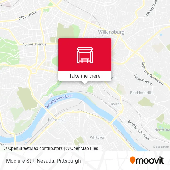 Mcclure St + Nevada map