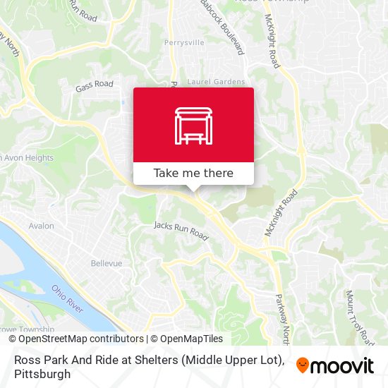 Ross Park And Ride at Shelters (Middle Upper Lot) map