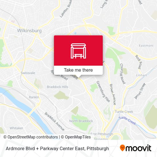 Mapa de Ardmore Blvd + Parkway Center East