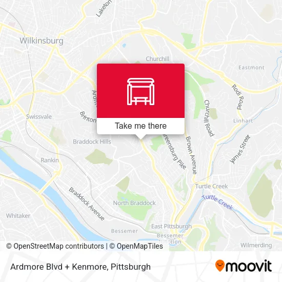 Mapa de Ardmore Blvd + Kenmore