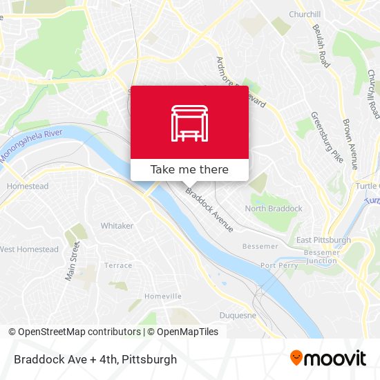 Braddock Ave + 4th map