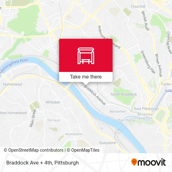 Braddock Ave + 4th map