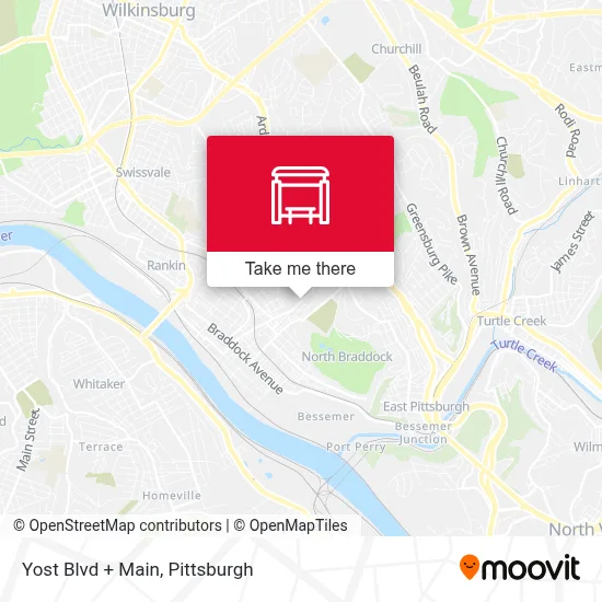 Yost Blvd + Main map