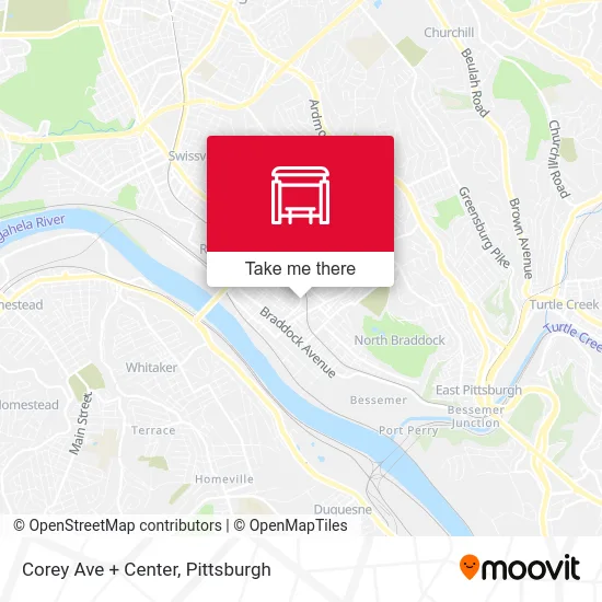 Corey Ave + Center map