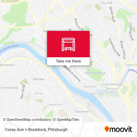 Corey Ave + Braddock map