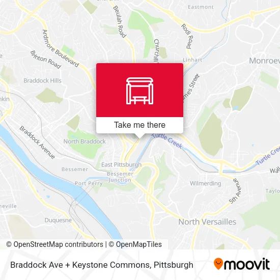Mapa de Braddock Ave + Keystone Commons