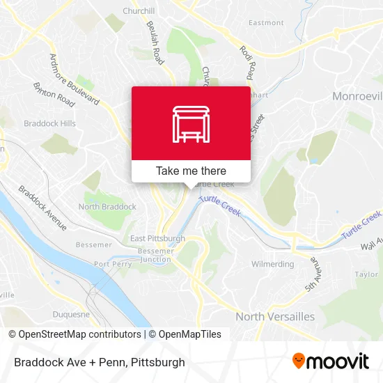 Mapa de Braddock Ave + Penn