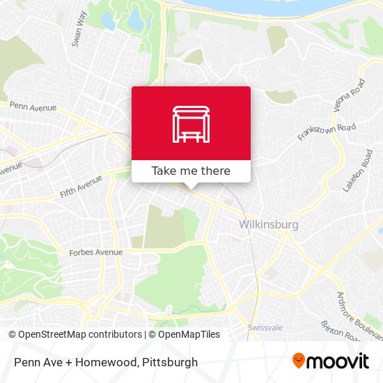 Penn Ave + Homewood map