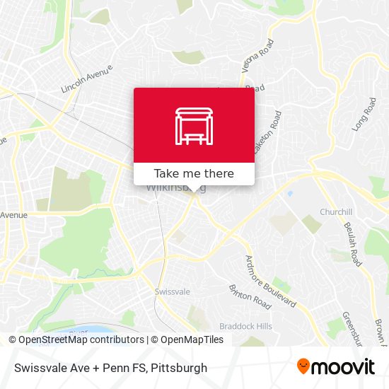 Swissvale Ave + Penn FS map
