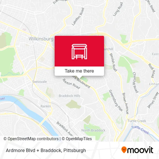 Mapa de Ardmore Blvd + Braddock