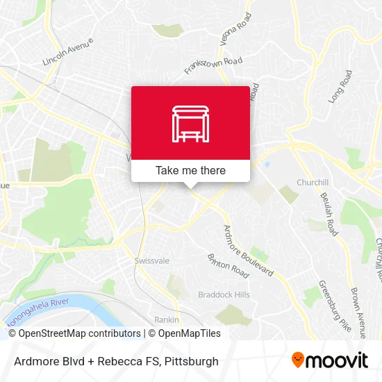 Mapa de Ardmore Blvd + Rebecca FS