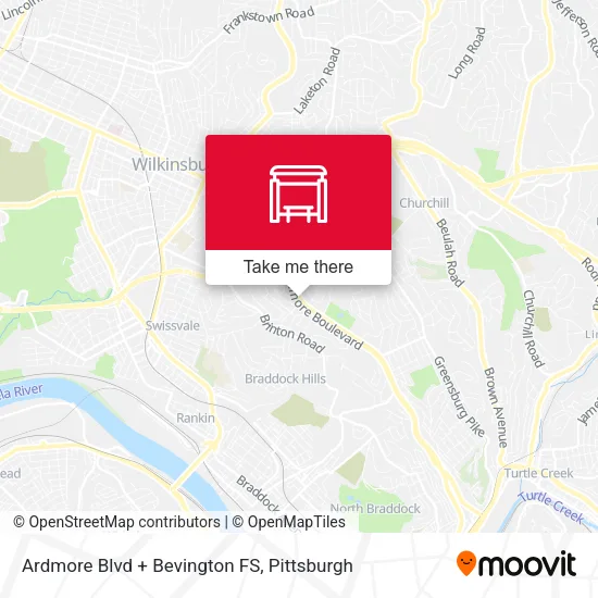 Mapa de Ardmore Blvd + Bevington FS