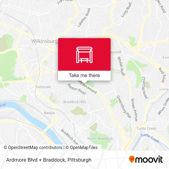 Mapa de Ardmore Blvd + Braddock