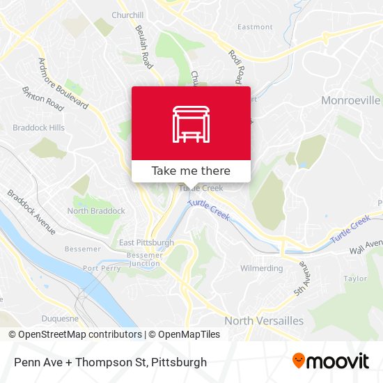 Penn Ave + Thompson St map