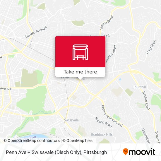 Penn Ave + Swissvale (Disch Only) map