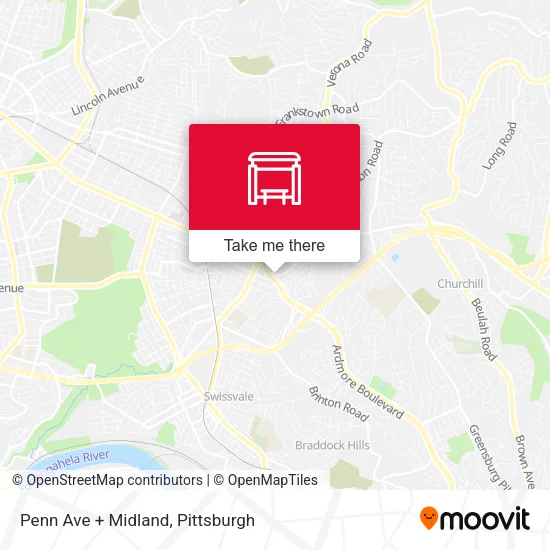 Mapa de Penn Ave + Midland