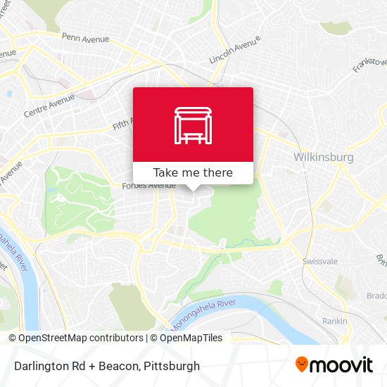 Darlington Rd + Beacon map