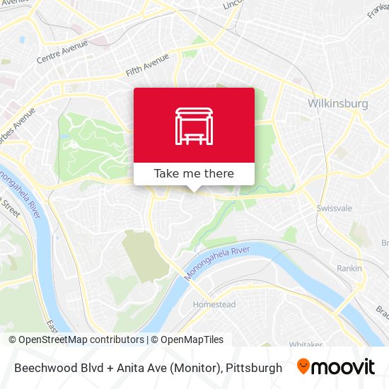 Beechwood Blvd + Anita Ave (Monitor) map