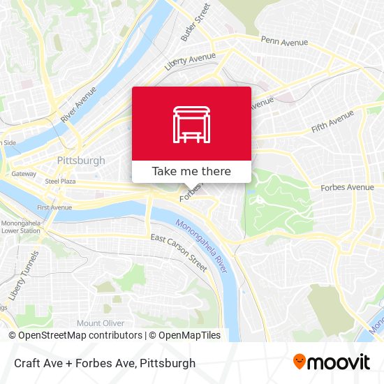 Craft Ave + Forbes Ave map