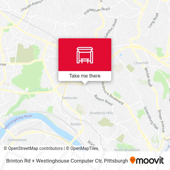 Brinton Rd + Westinghouse Computer Ctr map