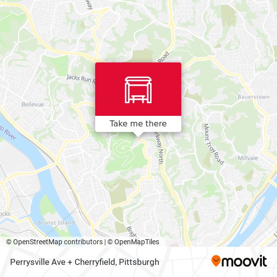 Perrysville Ave + Cherryfield map